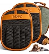 TOVO PRIME Pet Hair Removal Gloves 2-Pack | Upgraded Five-Finger Electrostatic Fur & Lint Remover...