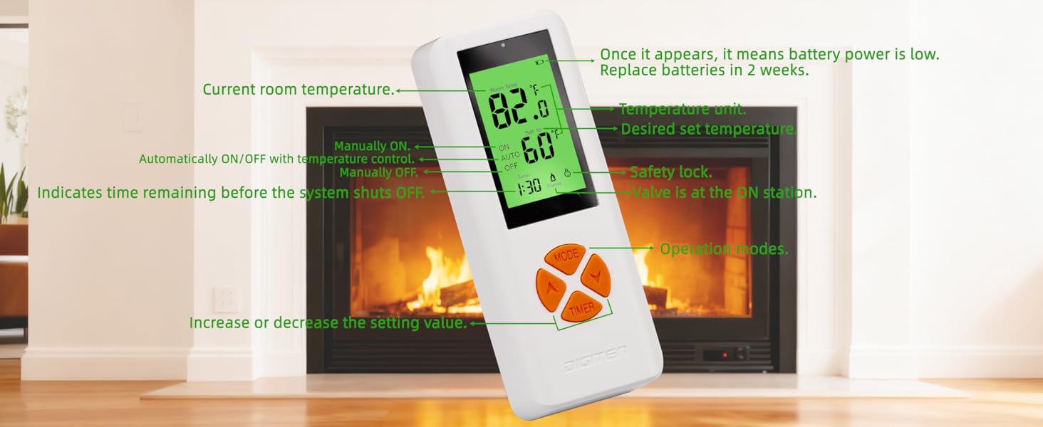 remote control for gas fireplace