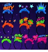 Mega-L 10 Pcs Glow in The Dark Headband, Glow in The Dark Party Supplies, Neon Fluorescent Blackl...