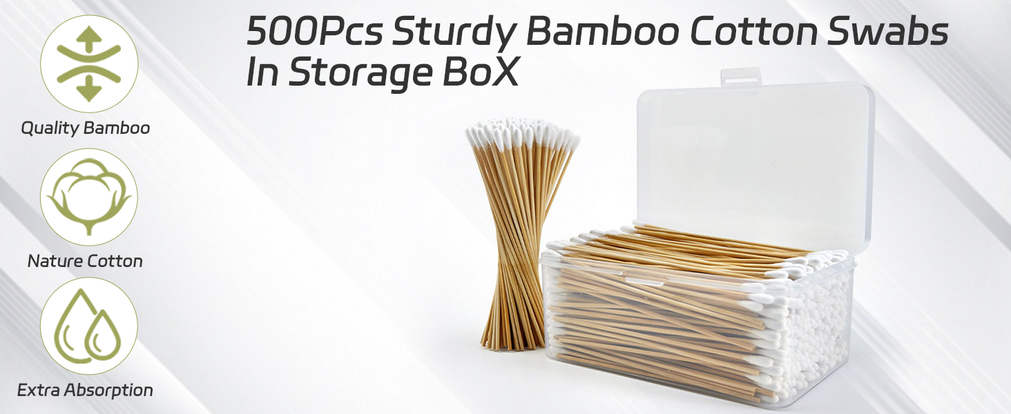 Long Cotton Swabs in Storage Box