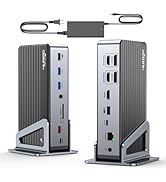 DisplayLink Docking Station Single 8K/Triple 4K@60Hz with 120W Power Adapter, 4URPC 17-in-1 USB C...