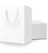 MOXARYSU White Gift Bags With Handles: 8x5x10 Inch 30pcs Medium Paper Gags Bulk For Birthday Wedd...