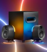 SteelSeries Arena 7 RGB Illuminated 2.1 Gaming Speakers with Powerful Bass, Subwoofer, and Blueto...
