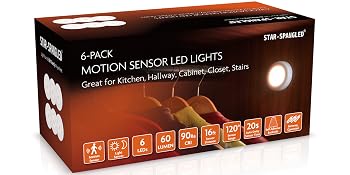 LED Motion Sensor Lights, Stick on Lights, Puck Lights, Closet Lights,Night Lights, STAR-SPANGLED