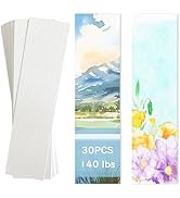 30 PCS Watercolor Paper Blank Bookmarks 1.9" x 5.9", White 140lb Heavyweight Watercolor Paper Car...