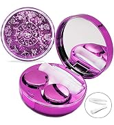 Contact Lens Case, Bling Stars Colored Portable Cute Eye Contact Lense Remover Tool with Mirror f...