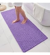Ruggnovea Bathroom Runner Rug 24x55 Washable Non Slip Long Bath Mat for Bathtub Thick Absorbent B...