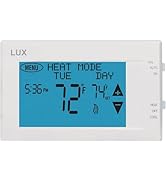 Lux Products TX9600TS Programmable Large Touchscreen Heating Cooling Thermostat, White