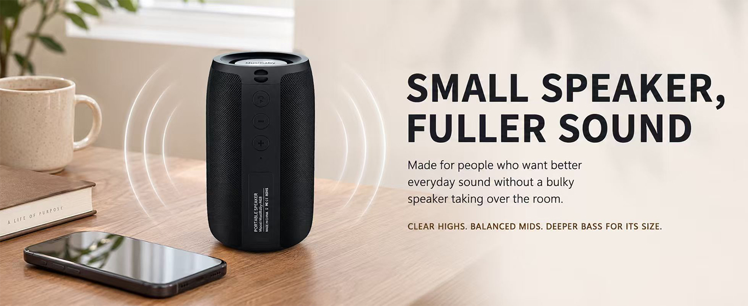 Portable Bluetooth Speaker, Bluetooth Speakers Wireless with Deep Bass