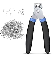 CAMWAY Hog Ring Plier+300 pcs Galvanized Hog Rings, Hog Ring Plier Fit for 1/2", 3/8" and 3/4" Ho...