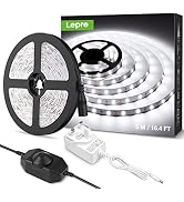 Lepro LED Strip Light White, 16.4ft Dimmable Vanity Lights, 6000K Super Bright LED Tape Lights, 3...