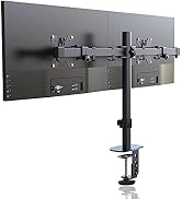 Suptek Dual Fully Adjustable Monitor Arm Stand Mount Fits Two Monitor Computer Screen 13-32 inch ...
