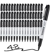 TOMPEN Dry Erase Markers Black,Fine Tip,Erasable Bulk Low Odor Quick-Drying Whiteboard Markers fo...
