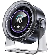 Coolhill Small Desk Fan, 100-Speed Quiet Rechargeable for Office & Bedroom | Black; 2-in-1 Desk &...