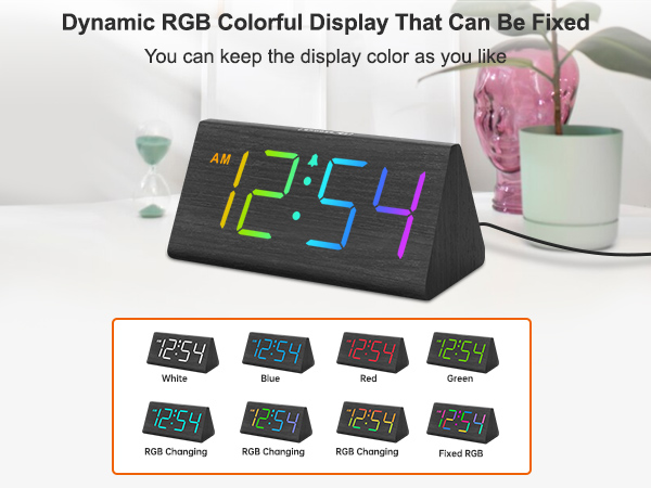 rgb digital desk clock