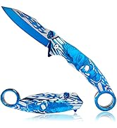 Vividstill Pocket Knife for Men, Cool Folding Knife With Titanium Plated 3D Eagle & Skull, Great ...
