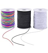 Zealor Stretchy Bracelet String 3 Rolls 1mm Elastic Cord Sturdy Elastic Beading Cord 300 Yards St...