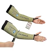 Schwer CORE Arm Protection Sleeves S081, ANSI A5 Cut Resistant Sleeves with Thumbhole, Flame Resi...