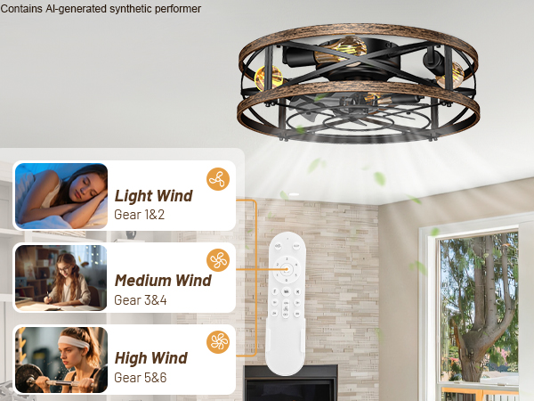 industrial ceiling light with fan