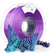 AMOLEN Silk PLA 3D Printer Filament, Dual Color Blue Green & Dark Violet PLA 1.75mm, Shiny Color ...