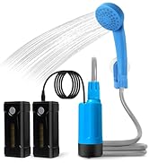 AZXJC portable outdoor shower, LED lighting, USB charging, detachable battery, campsite shower pu...