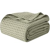 Elegant Comfort Premium 100% Cotton Waffle Blanket - Lightweight Breathable Waffle Weave Bed Blan...