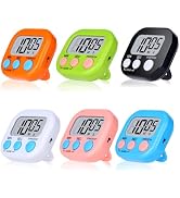Mwellewm Kitchen Timer 6 Packs Digital Timers for Classroom Small Magnetic Countdown Stopwatch fo...