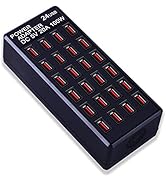 24-Port 100 watt (20 A) USB Charging Station, Home Desktop USB Fast Charger, Multiple USB Desktop...