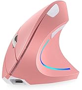 Attoe Vertical Mouse, Right Handed 2.4GHz Wireless Ergonomic Rechargeable Vertical Mouse with 4 A...