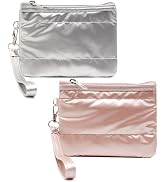 2 Pcs Quilted Coin Purse for Women, Small Wallet Wristlet Zipper Mini Pouch Card Holder Key Pouch...