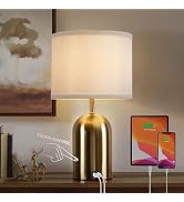 GyroVu Touch Control Table Lamp, Gold Bedside Table Lamps for Bedroom | 18" Modern Dimmable Desk ...