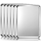 TeamFar Baking Sheet Pan, 6 Pack Stainless Steel Half Size Baking Pans Set | 17.6" x 13" x 1", Me...