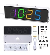 MiOYOOW Soldering Practice Kit, 4-digit RGB Colorful LED Digital Clock Kit with 12H/24H Format, D...