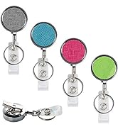 Teskyer 4 Pack Retractable Badge Holder Reel, Heavy Duty Retractable Badge Reels with Alligator C...