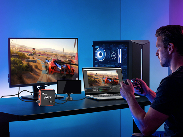 2-in-1 Switch Dock & Capture Card in dock + capture mode for simultaneous play and streaming