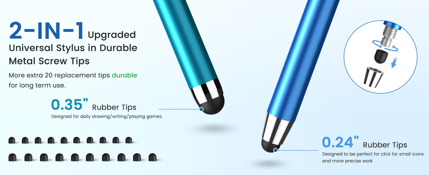 2-in-1 Dual-Tip Stylus Pen