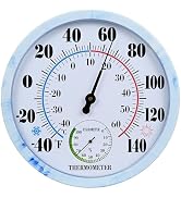 10 Inch Indoor Outdoor Thermometer Hygrometer Combo, Large Dial Analog Temperature Humidity Gauge...