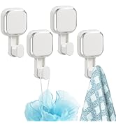 TAILI 4 Pack Suction Cup Hooks for Inside Shower, Powerful Vacuum Suction Shower Holders for Towe...
