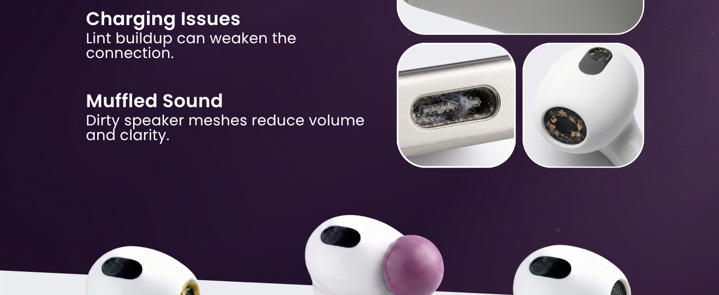 stikki helps preventing unclear calls, charging issues and muffled sounds from your tech.