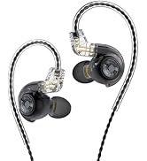 In Ear Monitor Wired Earbuds 3.5mm with Microphone, Dual Magnetic Dynamic Driver IEM Gaming Earph...