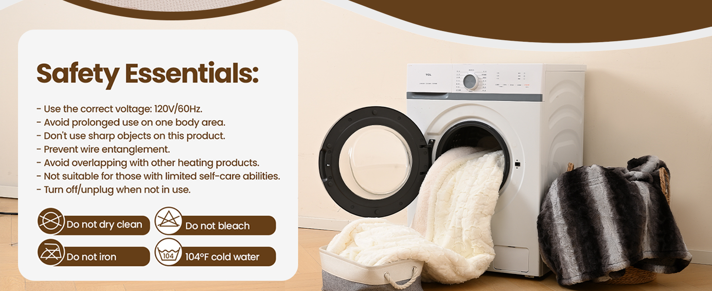 washable heating blanket