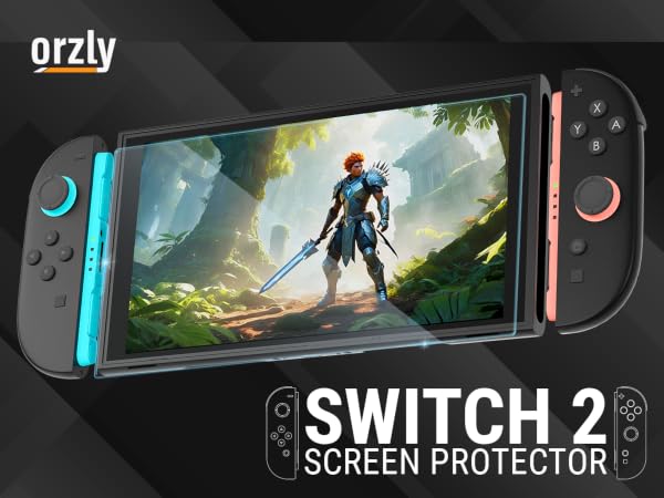 Protect your Nintendo Switch 2 with Orzly tempered glass screen protectors for ultimate durability.