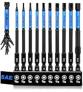 DCWecher 10-Pack Allen Wrench Drill Bit Set 4'' Long (SAE), Profession Allen Key Drill Bit Set, M...