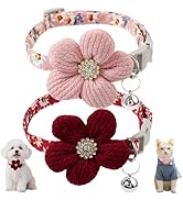 XS Dog Collar with Bell and Flower, 2 Pack Puppy Collars with Bell and Floral Cute for XXS XS Ext...