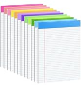 12 Pack Legal Pads Bulk,8.5x11 Inch Rainbow Notepad, Note Pads College Ruled Perforated Memo Pad ...