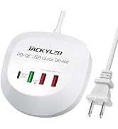 Charging Station with Quick Charge 3.0, JACKYLED 4 USB Charging Hub, Desktop USB Charger Station ...