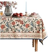 patdrea French Linen Pattern Tablecloth Soft Durable Floral Table Cloth Designer Kitchen Dining T...
