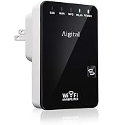 300Mbps WiFi Extender Signal Booster, Cover Up to 4500 Sq.ft & 45 Devices, WiFi Repeater Internet...