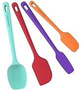 ChefAide 4 Pieces Silicone Spatula Set, Food Grade Rubber Spatula, Upgrade Strong Handle with Erg...