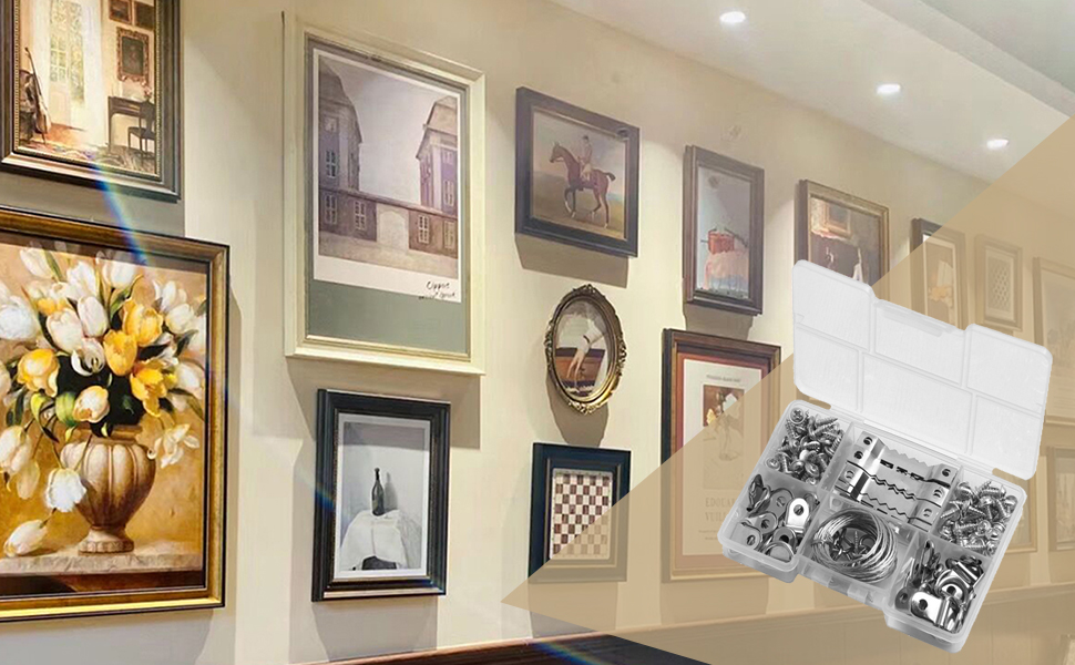 Picture Hanging Wire Kit D Rings Picture Hardware with Screws